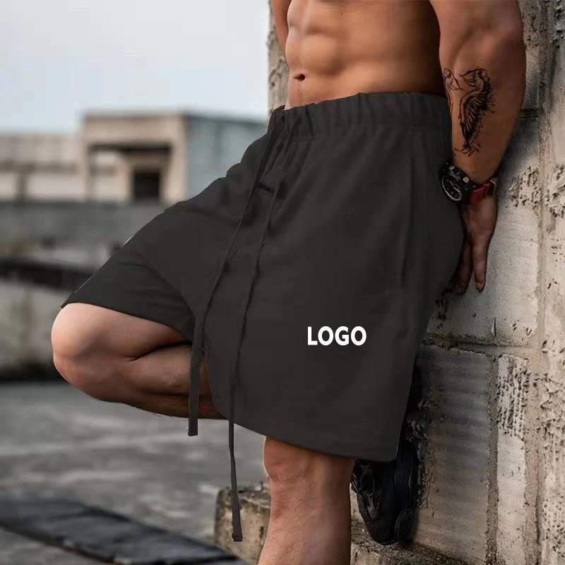 Wholesale Custom Plus Size Men Sport Gym Fitness Workout Casual 100% Cotton Sweat Jogging Blank Shorts Fashion Men Shorts